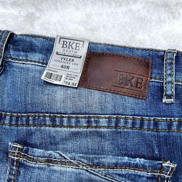 BKE Denim Tyler Straight Leg 40R Jeans Relaxed Fit Performance Stretch Mid Rise - Picture 2 of 5